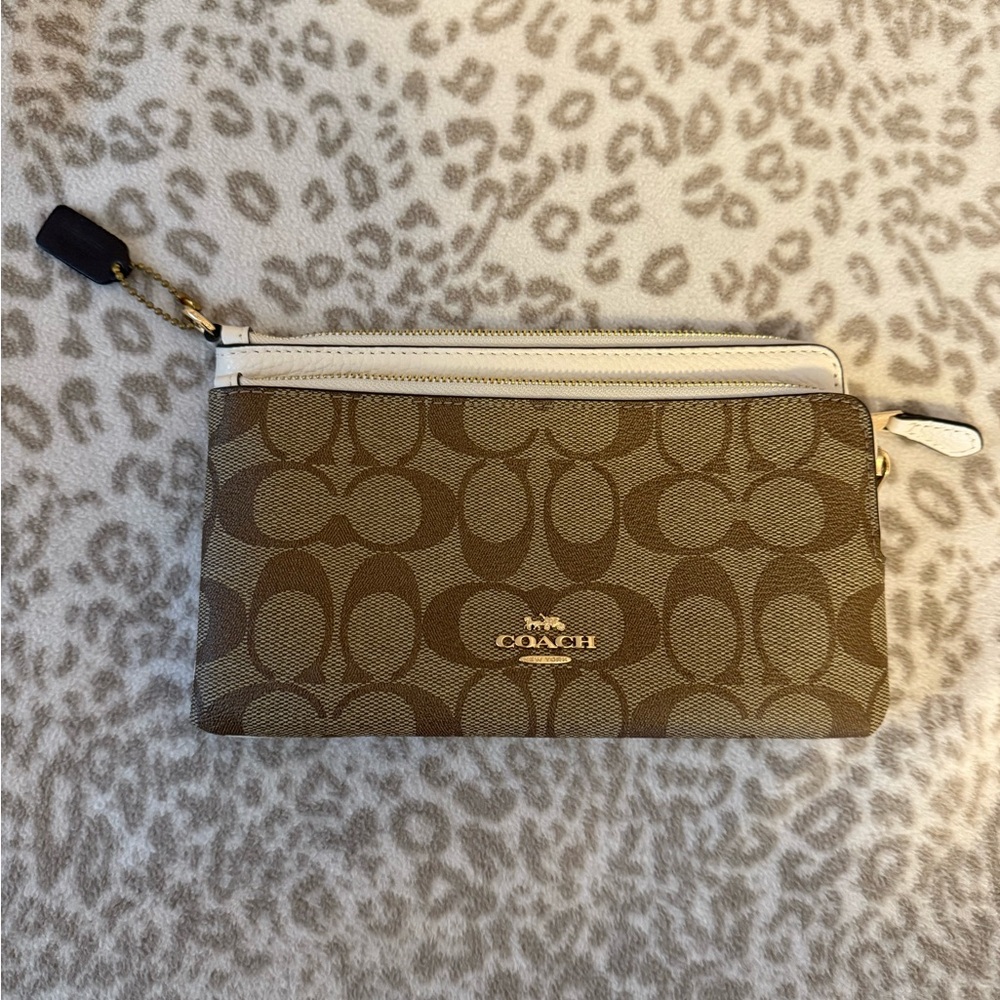 Coach Brown Signature Wristlet